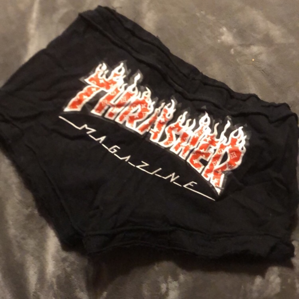 Black LV Thrasher Print Shorts Girls Large 14/16